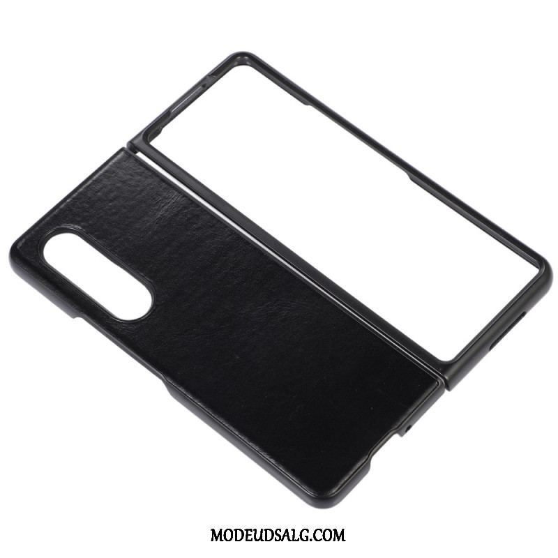 Cover Samsung Galaxy Z Fold 4 Klassisk Ægte Ko Læder