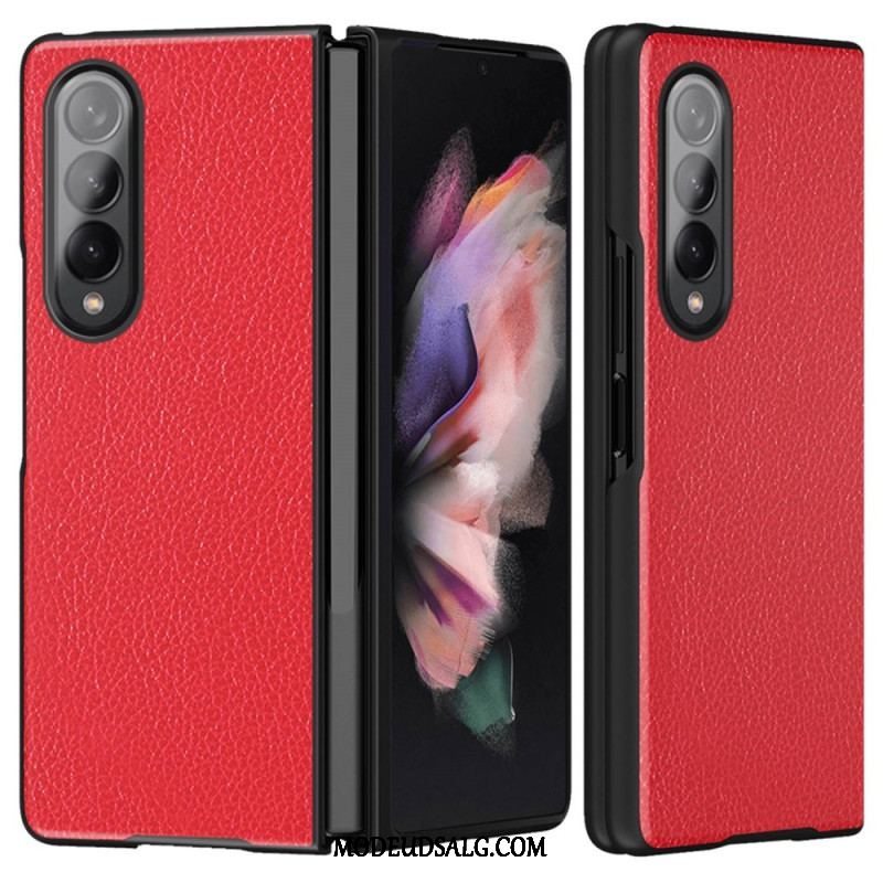 Cover Samsung Galaxy Z Fold 4 Litchi Coated Imiteret Læder