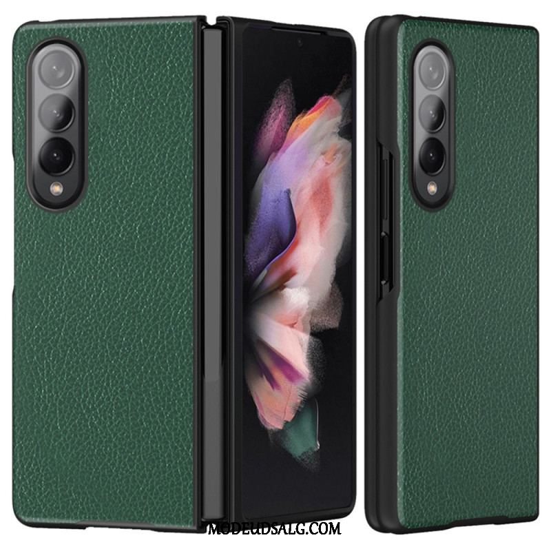 Cover Samsung Galaxy Z Fold 4 Litchi Coated Imiteret Læder