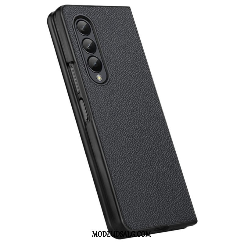 Cover Samsung Galaxy Z Fold 4 Litchi Ægte Læder