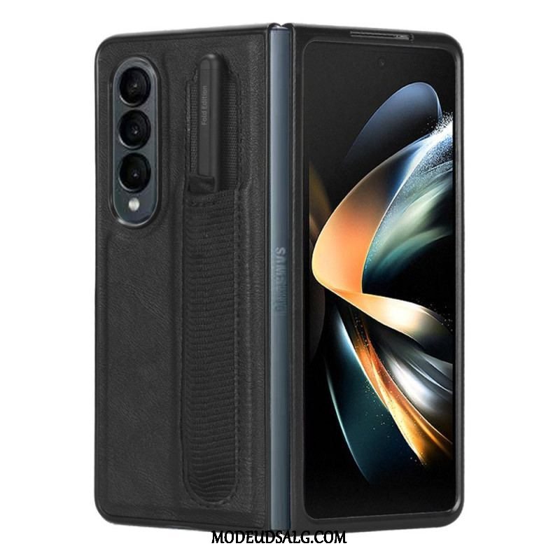 Cover Samsung Galaxy Z Fold 4 Retro Stylus I Imiteret Læder