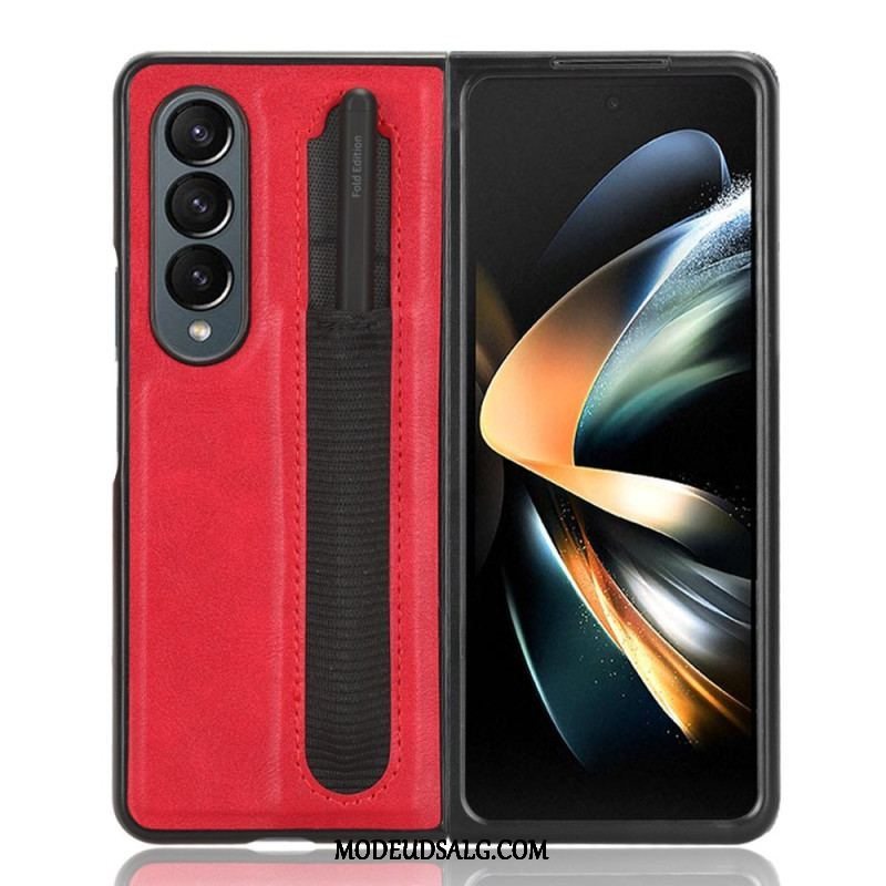 Cover Samsung Galaxy Z Fold 4 Retro Stylus I Imiteret Læder