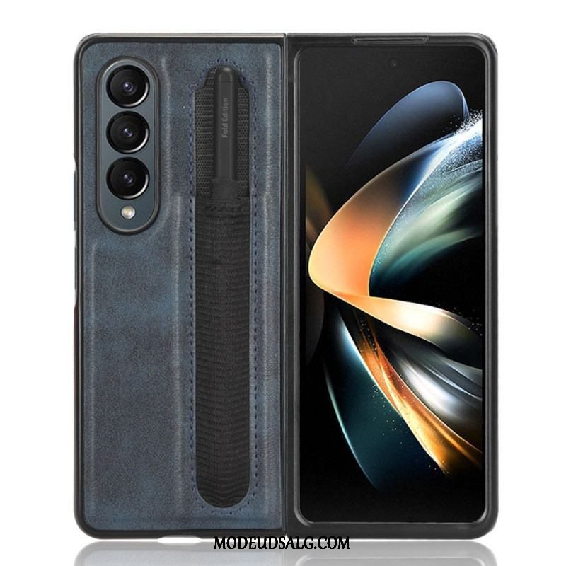 Cover Samsung Galaxy Z Fold 4 Retro Stylus I Imiteret Læder