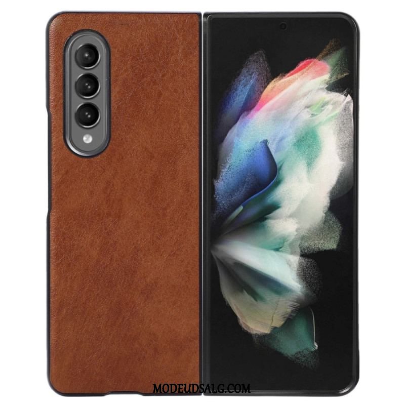 Cover Samsung Galaxy Z Fold 4 Tofarvet Imiteret Læder Tekstureret