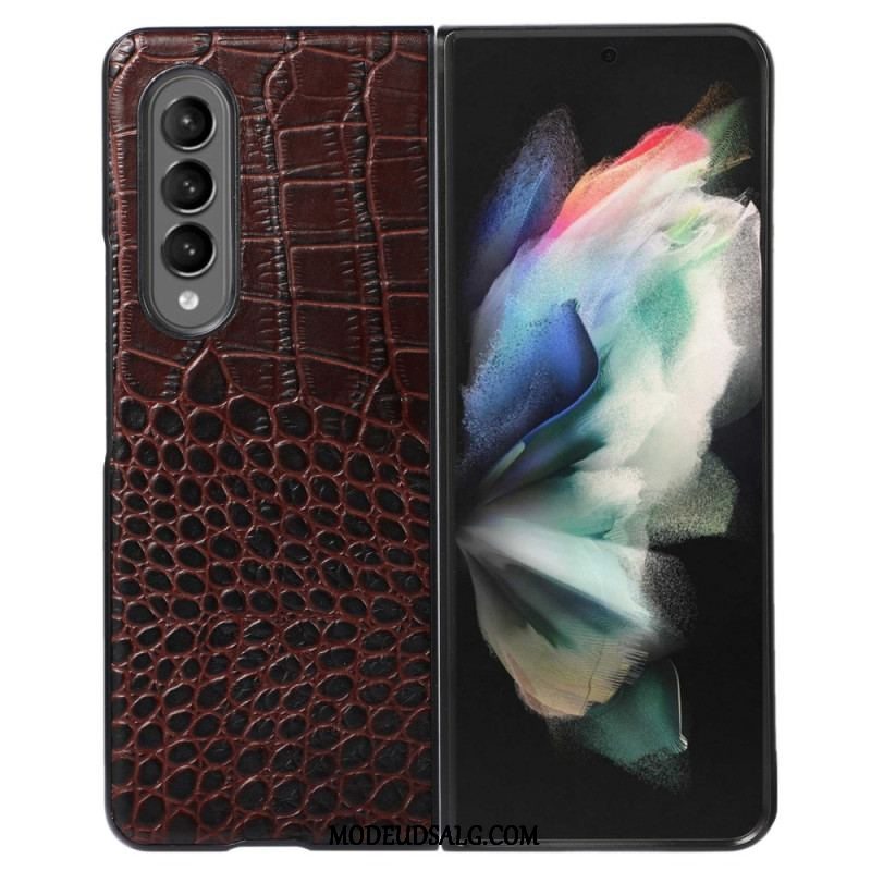 Cover Samsung Galaxy Z Fold 4 Trendy Krokodilleeffekt Ægte Læder