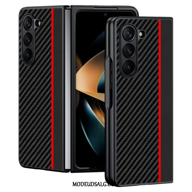 Cover Samsung Galaxy Z Fold 5 Carbon Fiber Og Microfiber Line