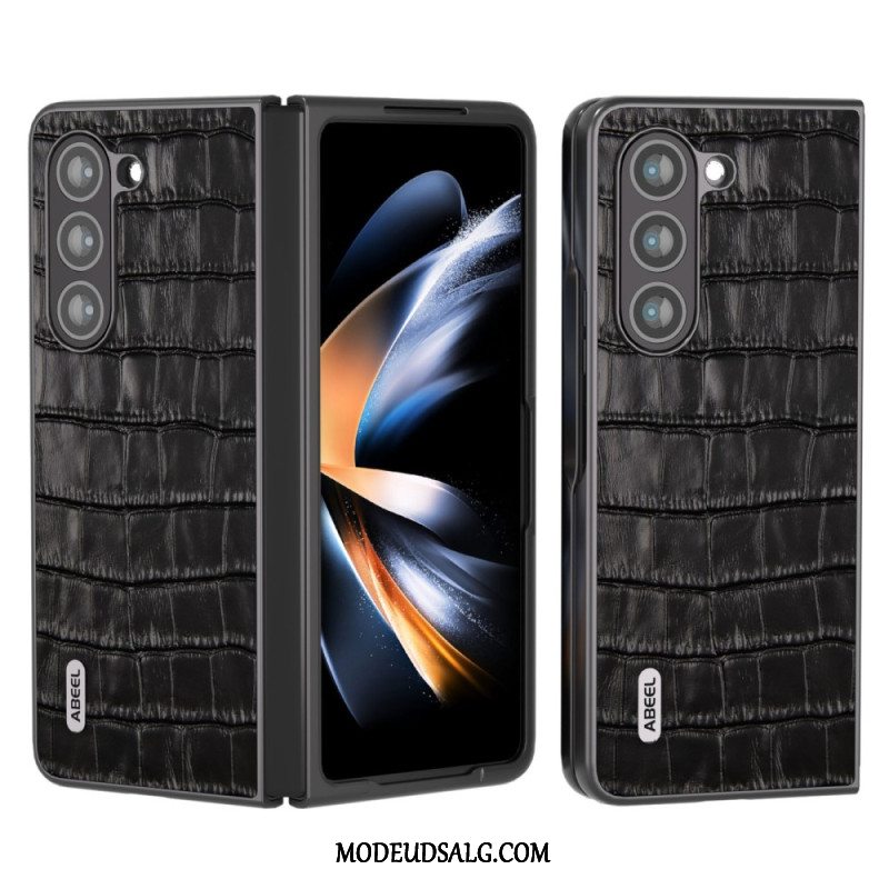 Cover Samsung Galaxy Z Fold 5 Krokodilledesign I Ægte Læder