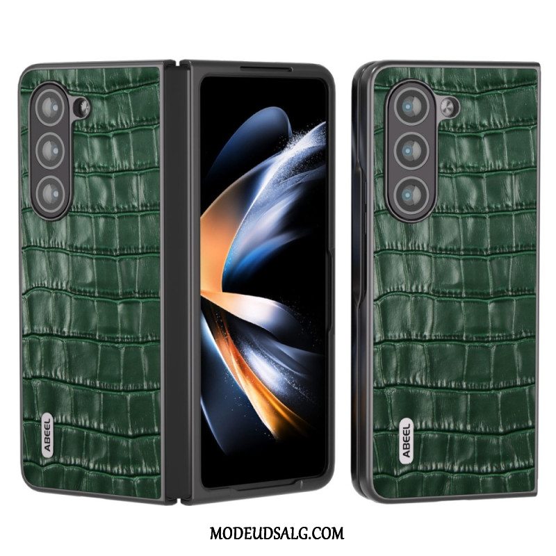 Cover Samsung Galaxy Z Fold 5 Krokodilledesign I Ægte Læder