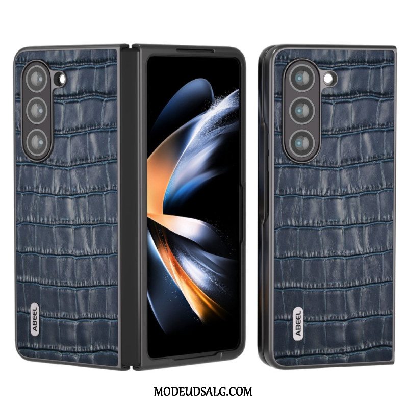 Cover Samsung Galaxy Z Fold 5 Krokodilledesign I Ægte Læder