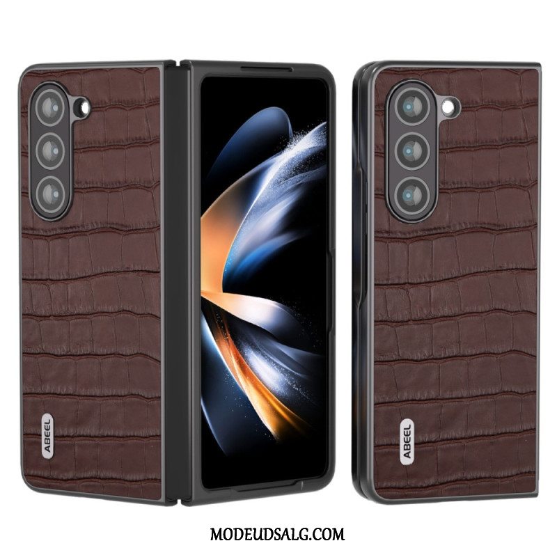 Cover Samsung Galaxy Z Fold 5 Krokodilledesign I Ægte Læder