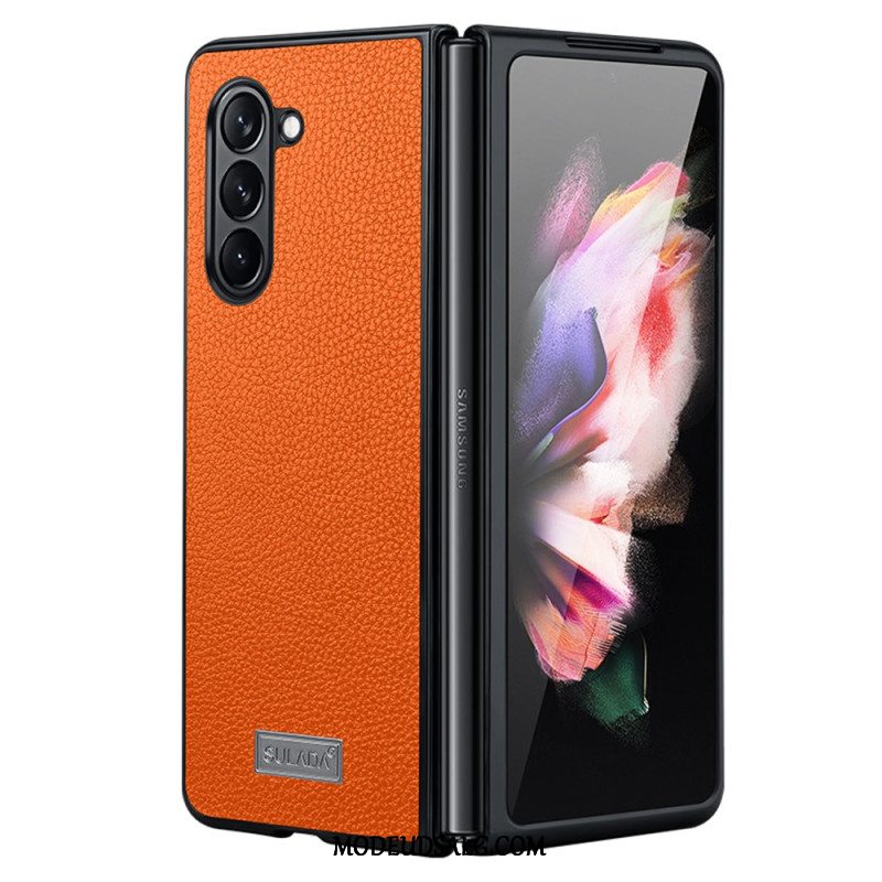 Cover Samsung Galaxy Z Fold 5 Litchi Læder Design Abeel