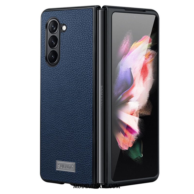 Cover Samsung Galaxy Z Fold 5 Litchi Læder Design Abeel