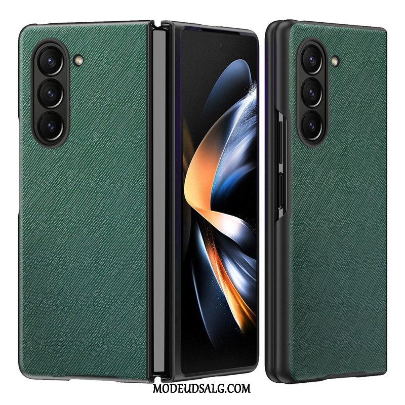 Cover Samsung Galaxy Z Fold 5 Læderstil Med Vævet Effekt