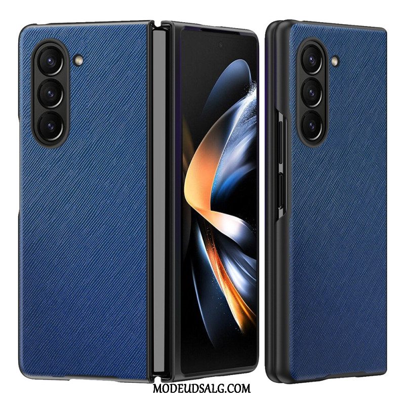 Cover Samsung Galaxy Z Fold 5 Læderstil Med Vævet Effekt