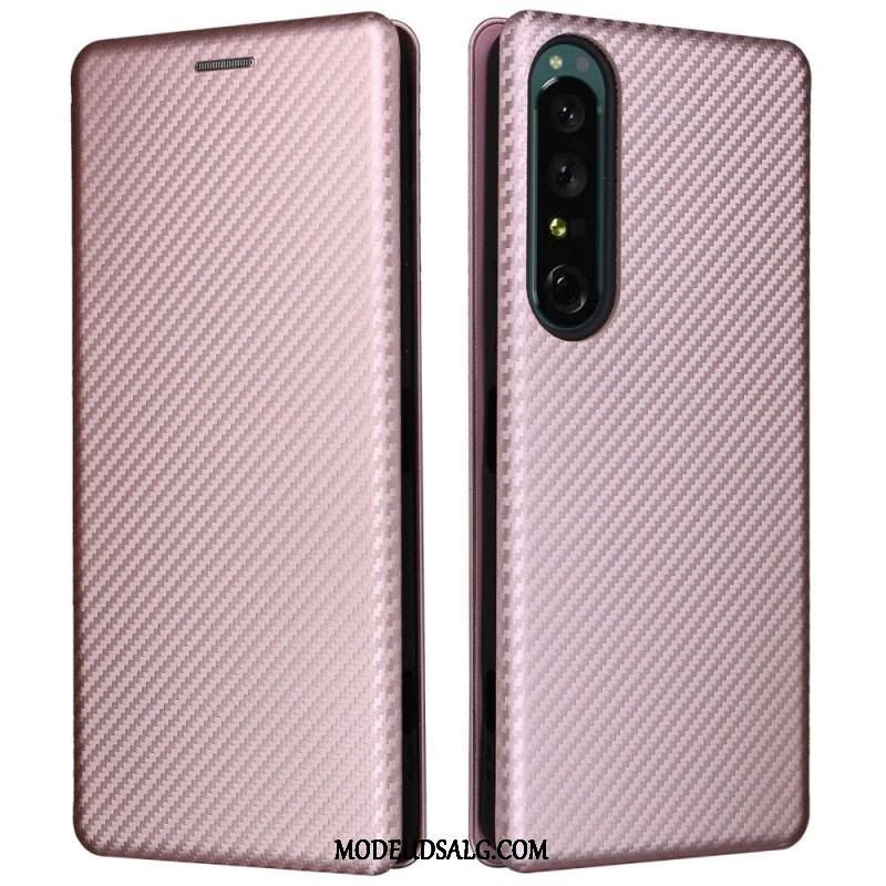 Cover Sony Xperia 1 IV Flip Cover Kulfiber Tekstur