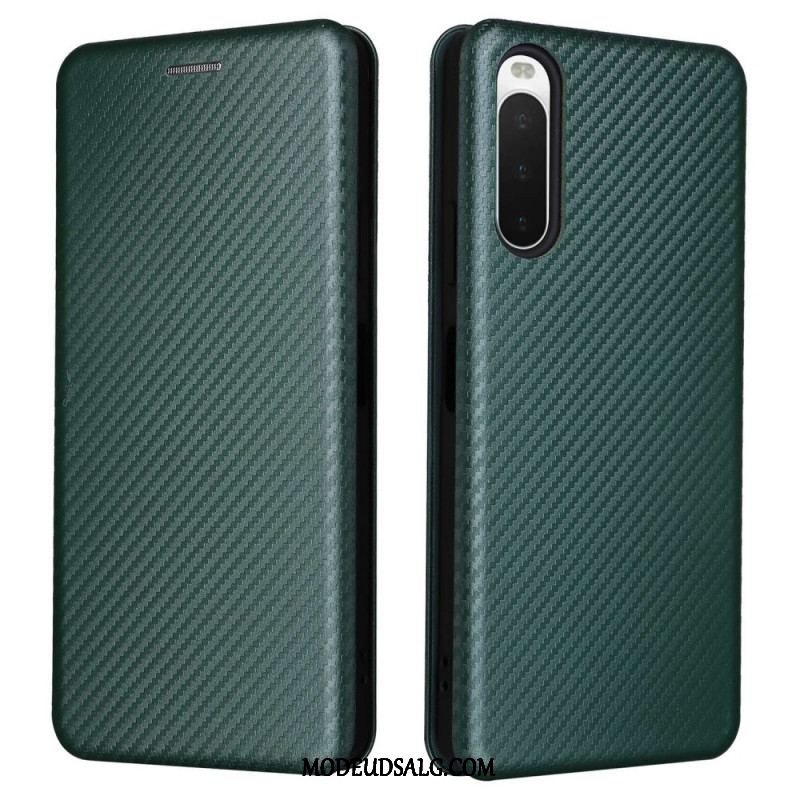 Cover Sony Xperia 10 IV Flip Cover Kulfiber Tekstur