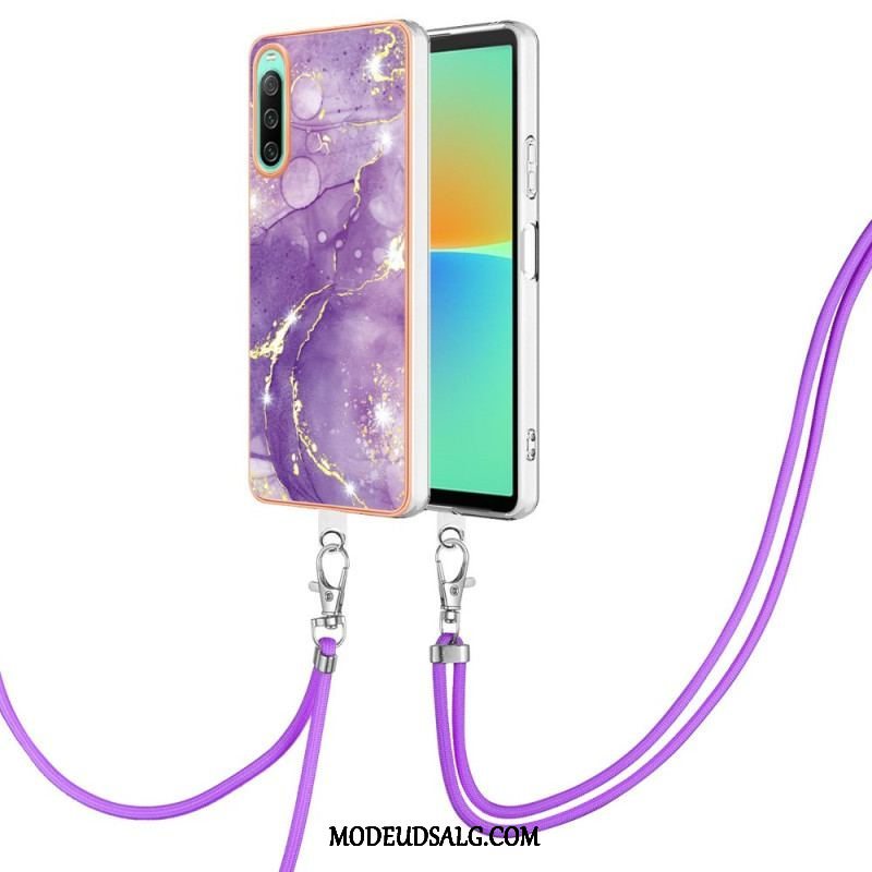 Cover Sony Xperia 10 IV Med Snor Med Marmorsnor