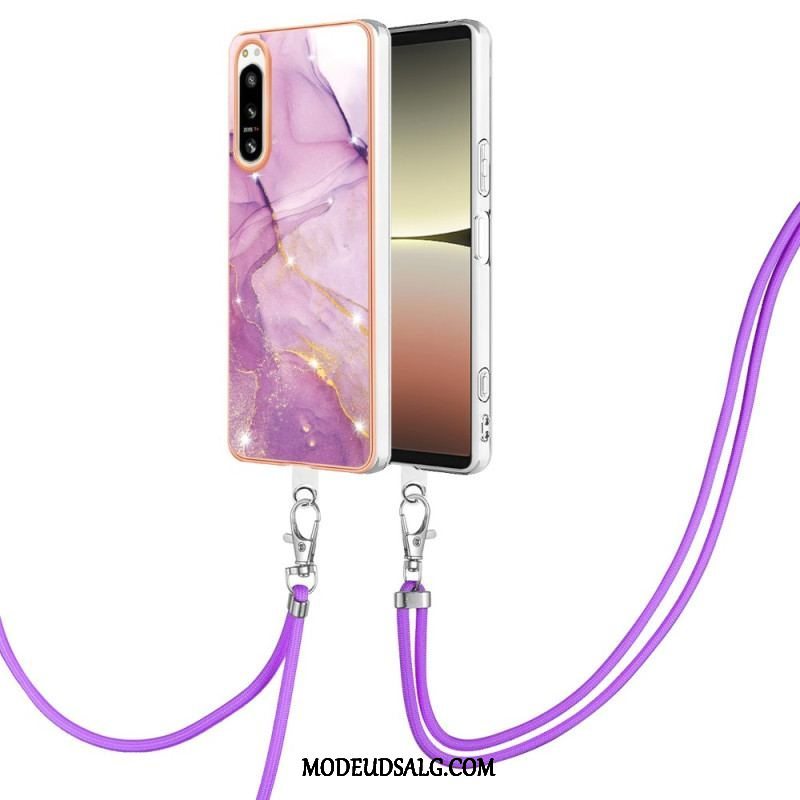 Cover Sony Xperia 5 IV Med Snor Med Marmorsnor