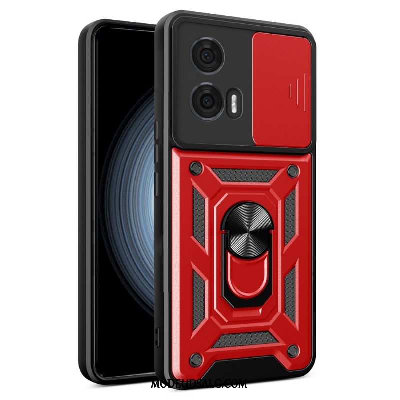 Cover Til Motorola Edge 50 Fusion Supportring Og Glidende Kamerabeskytter