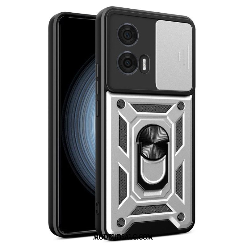 Cover Til Motorola Edge 50 Fusion Supportring Og Glidende Kamerabeskytter