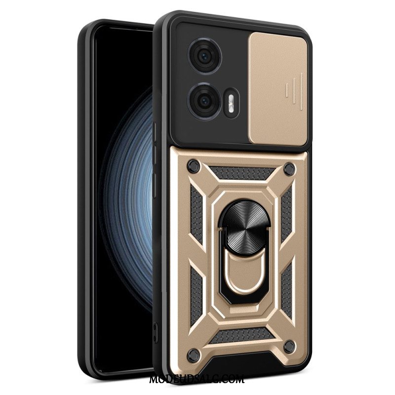 Cover Til Motorola Edge 50 Fusion Supportring Og Glidende Kamerabeskytter