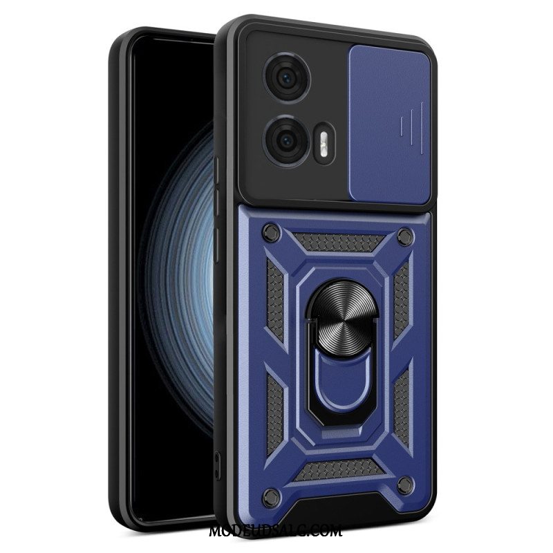 Cover Til Motorola Edge 50 Fusion Supportring Og Glidende Kamerabeskytter