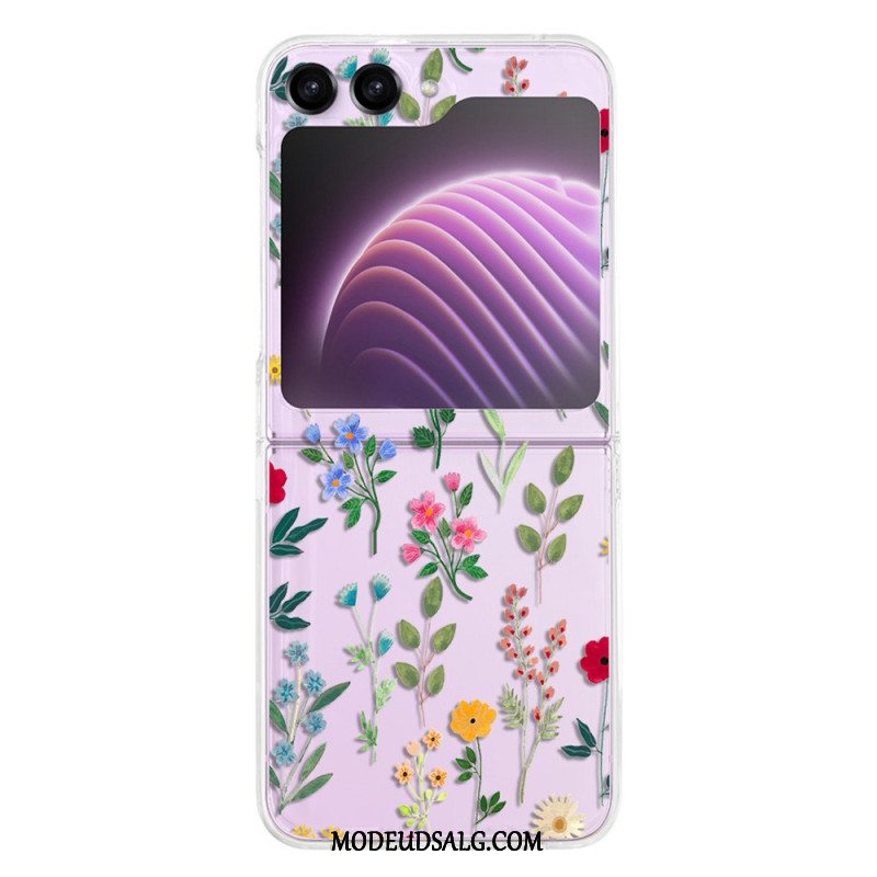 Cover Til Samsung Galaxy Z Flip 5 Gennemsigtige Små Blomster