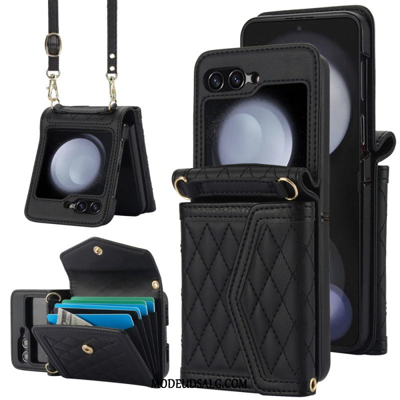 Cover Til Samsung Galaxy Z Flip 6 Crossbody Og Lanyard Kortholder