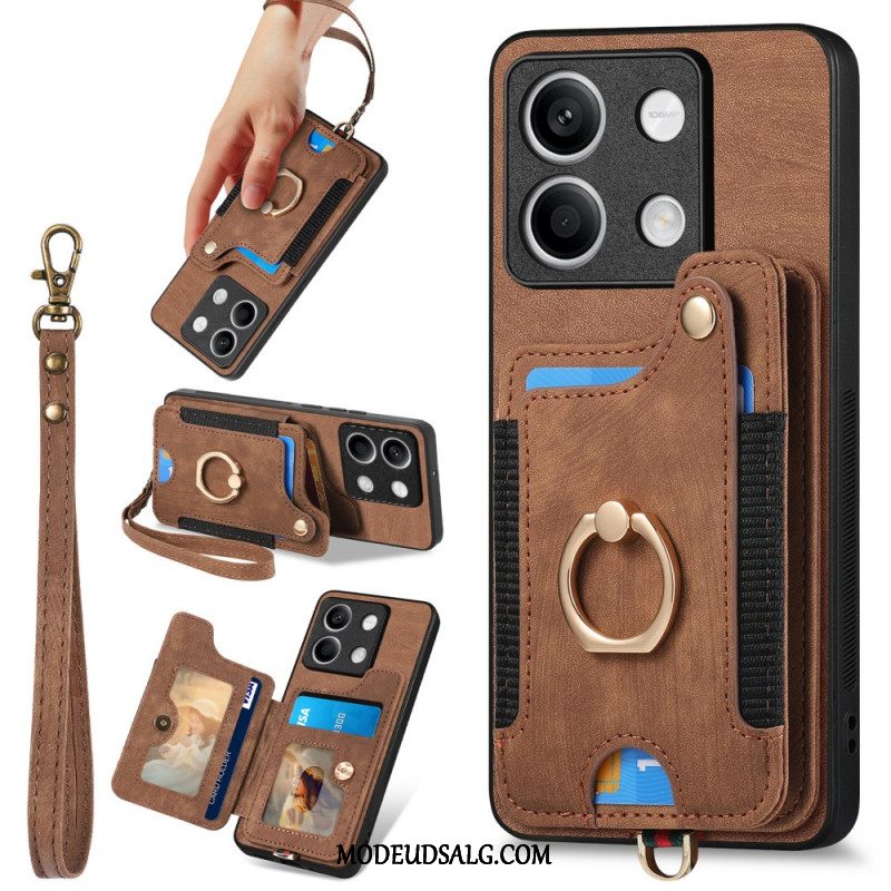 Cover Til Xiaomi Redmi Note 13 4g Vintage Med Kortholder Og Snor