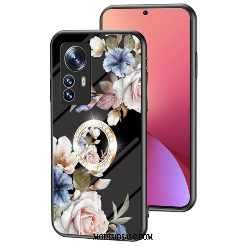 Cover Xiaomi 12 / 12X Hærdet Glas Med Blomsterring