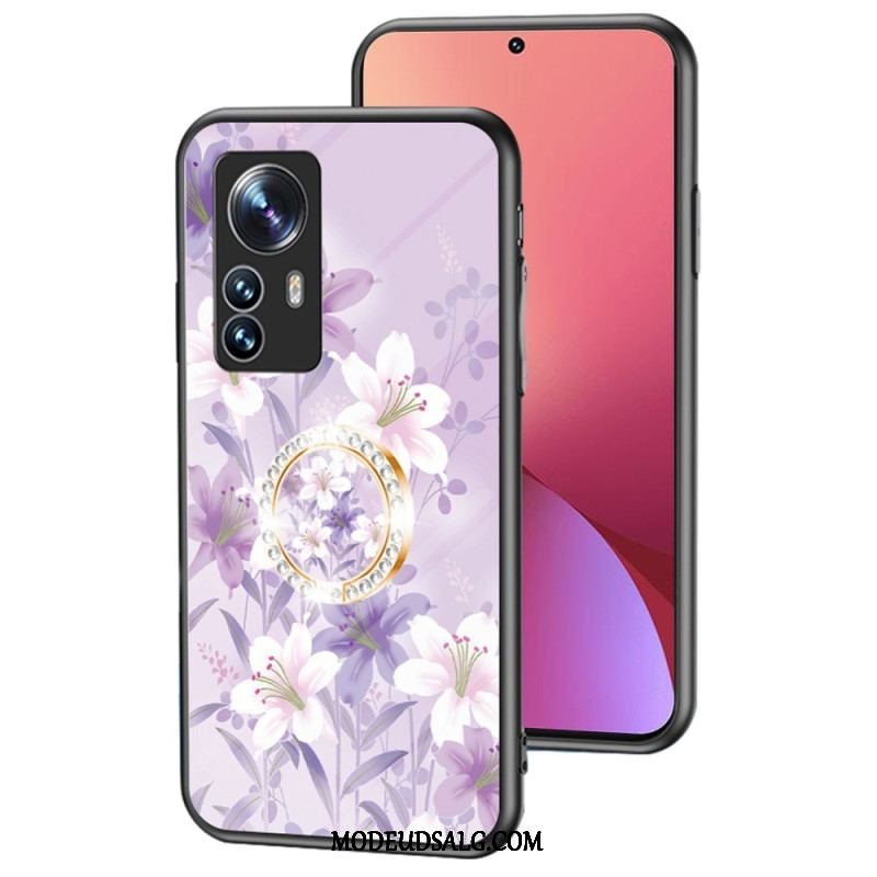 Cover Xiaomi 12 / 12X Hærdet Glas Med Blomsterring