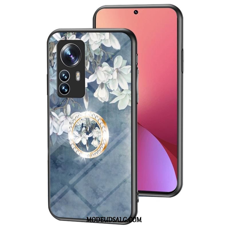 Cover Xiaomi 12 / 12X Hærdet Glas Med Blomsterring