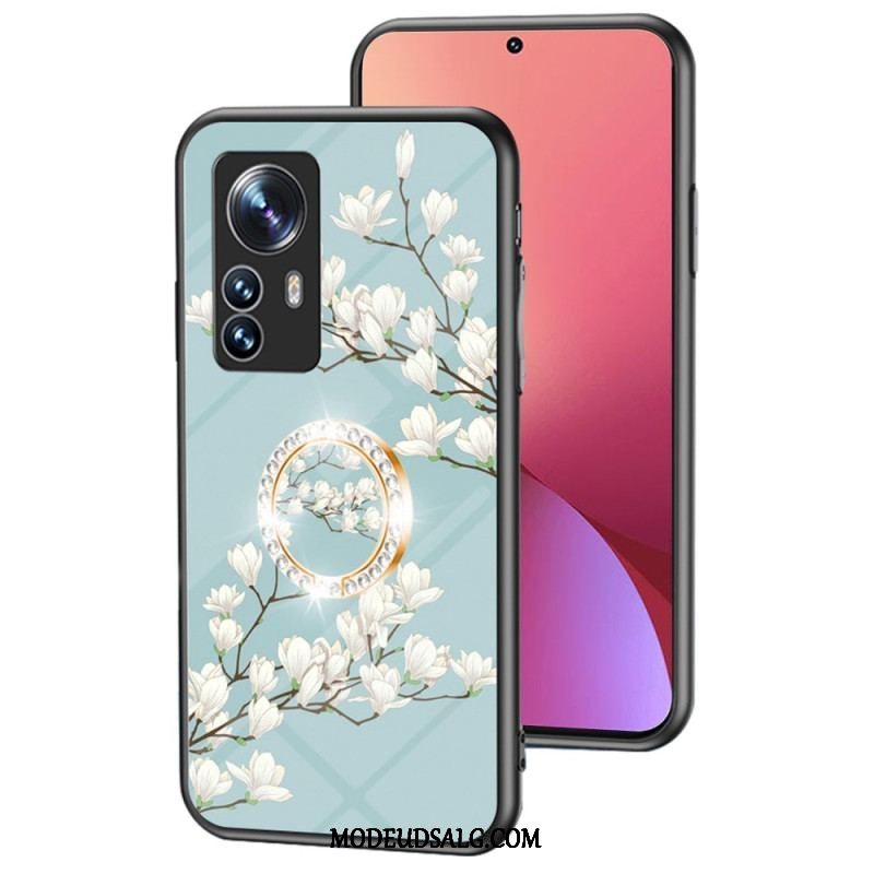 Cover Xiaomi 12 / 12X Hærdet Glas Med Blomsterring