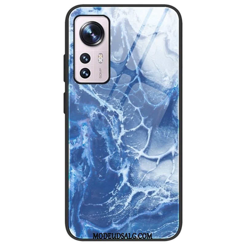 Cover Xiaomi 12 / 12X Marmorfarver Hærdet Glas