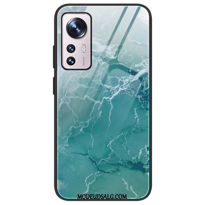 Cover Xiaomi 12 / 12X Marmorfarver Hærdet Glas