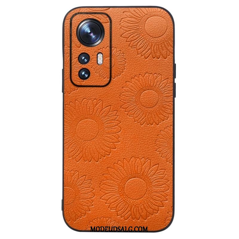 Cover Xiaomi 12 / 12X Solsikker I Imiteret Læder