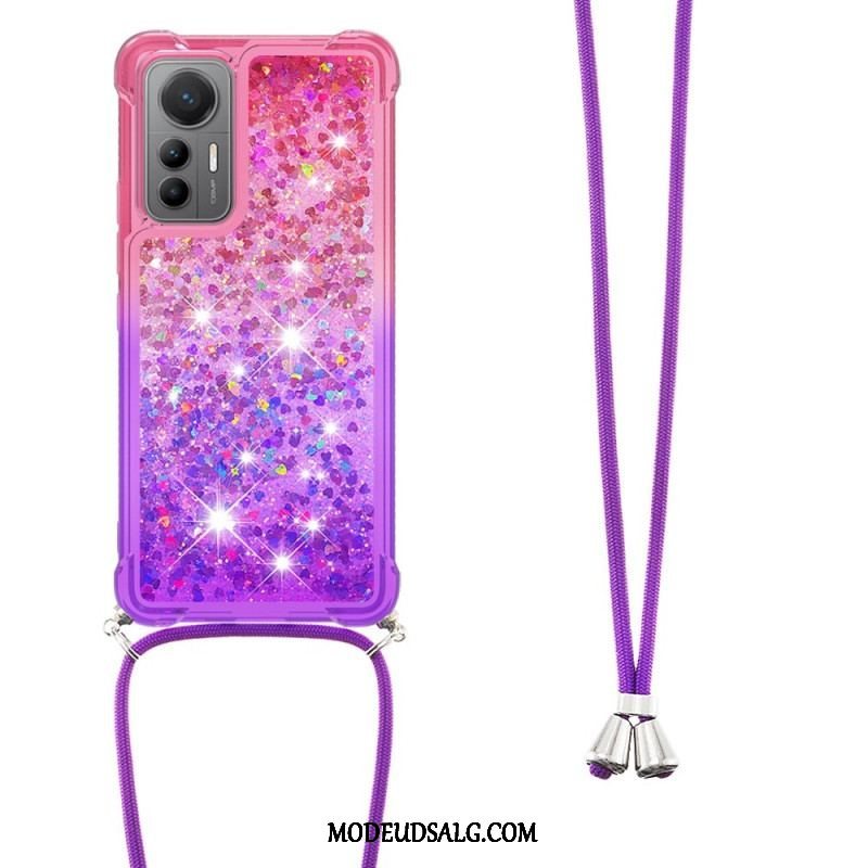 Cover Xiaomi 12 Lite Med Snor Glitter Silikonesnor