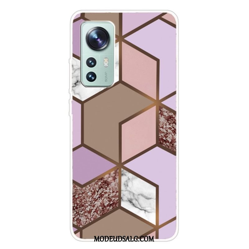 Cover Xiaomi 12 Pro Silikone Marmor Geometri