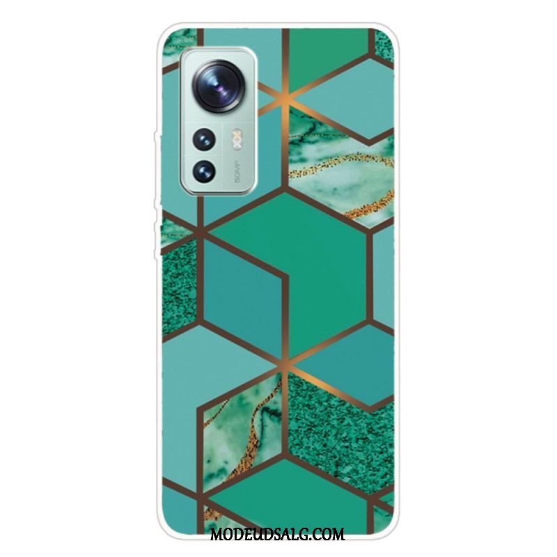 Cover Xiaomi 12 Pro Silikone Marmor Geometri