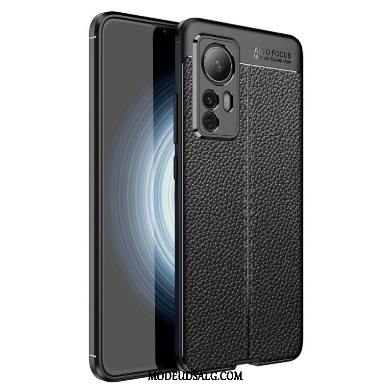 Cover Xiaomi 12T / 12T Pro Dobbelt Linje Litchi Læder Effekt