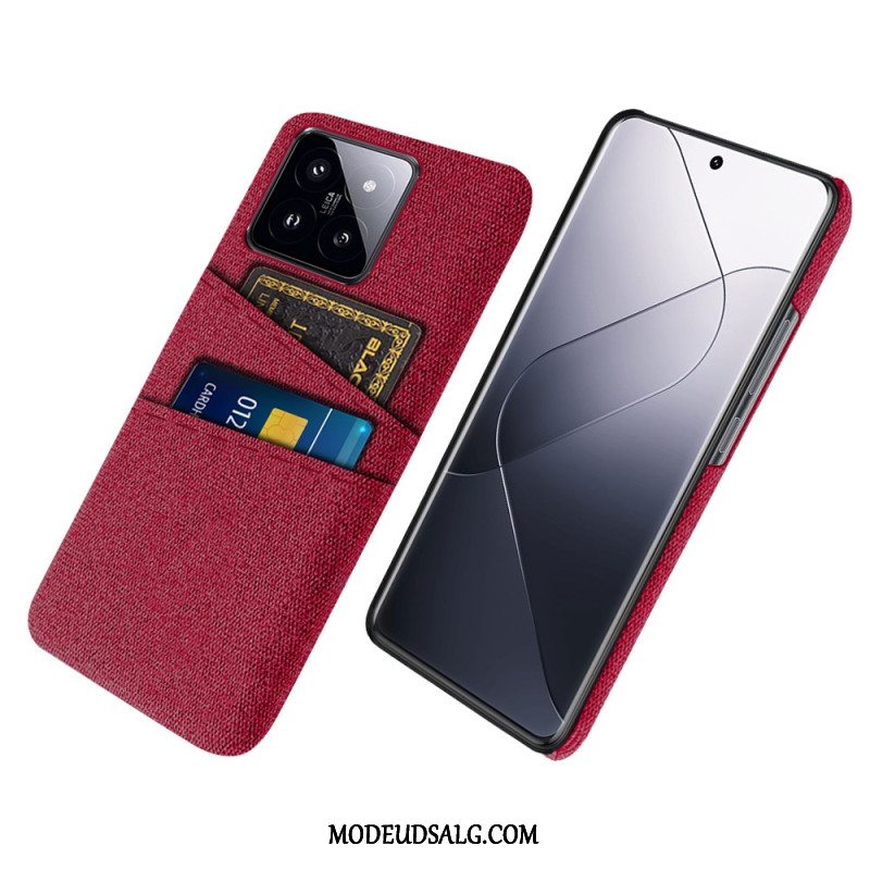 Cover Xiaomi 14 Telefon Etui Stof Dobbelt Kortholder