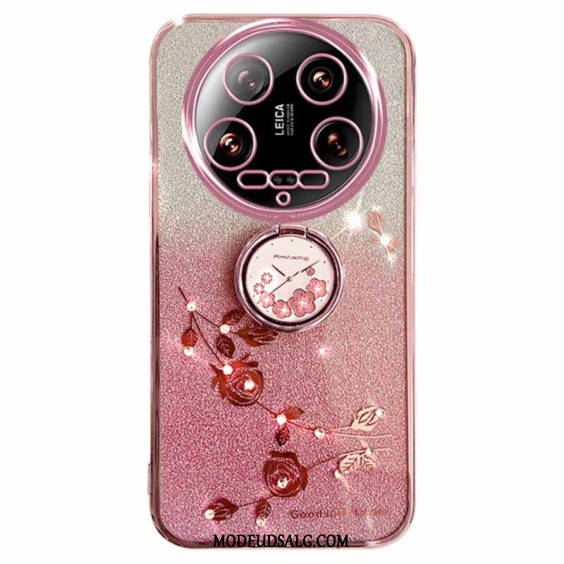 Cover Xiaomi 14 Ultra Glitter Og Blomster Kadem Support