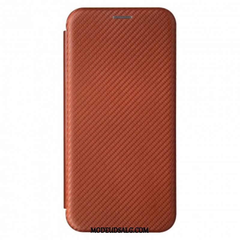 Cover Xiaomi Redmi Note 10 / 10S Flip Cover Kulfiber Med Støttering