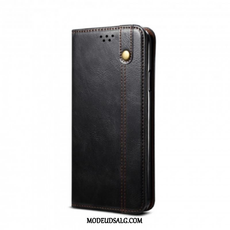 Cover Xiaomi Redmi Note 10 / 10S Flip Cover Voksbehandlet Kunstlæder