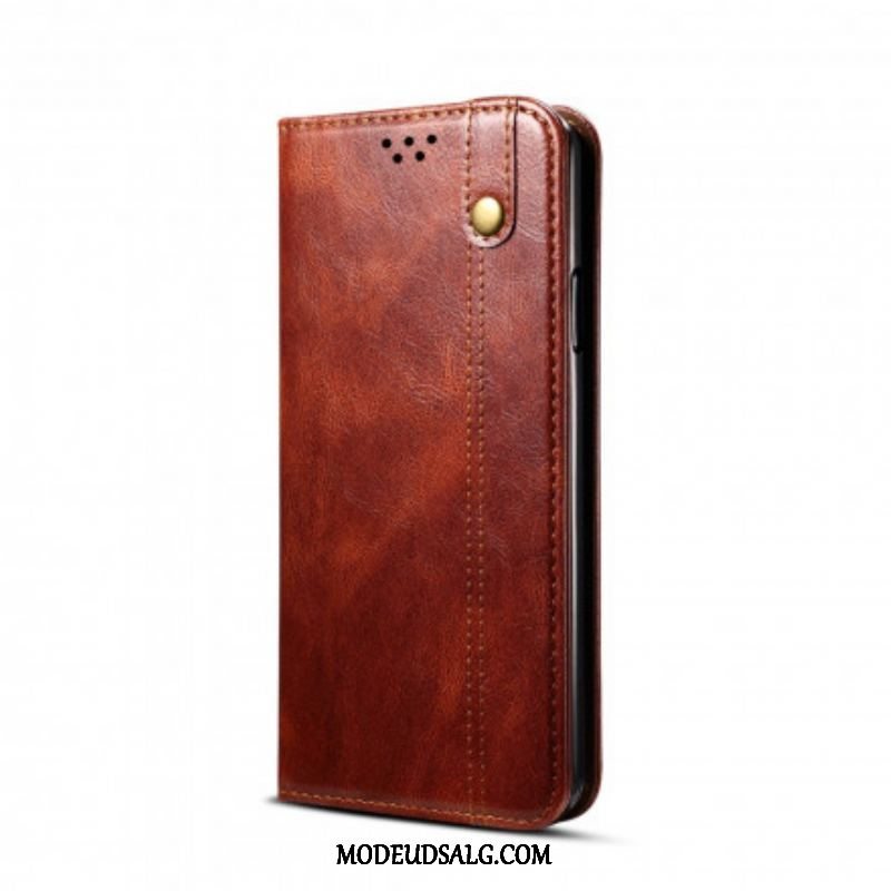 Cover Xiaomi Redmi Note 10 / 10S Flip Cover Voksbehandlet Kunstlæder