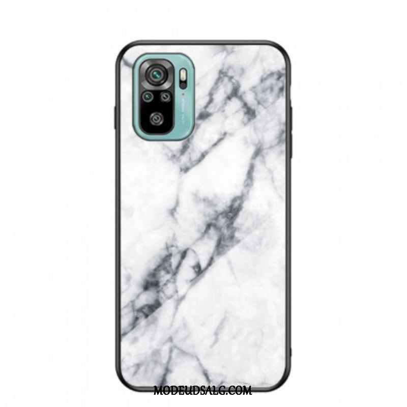 Cover Xiaomi Redmi Note 10 / 10S Marmorfarver Hærdet Glas