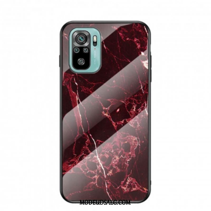 Cover Xiaomi Redmi Note 10 / 10S Marmorfarver Hærdet Glas