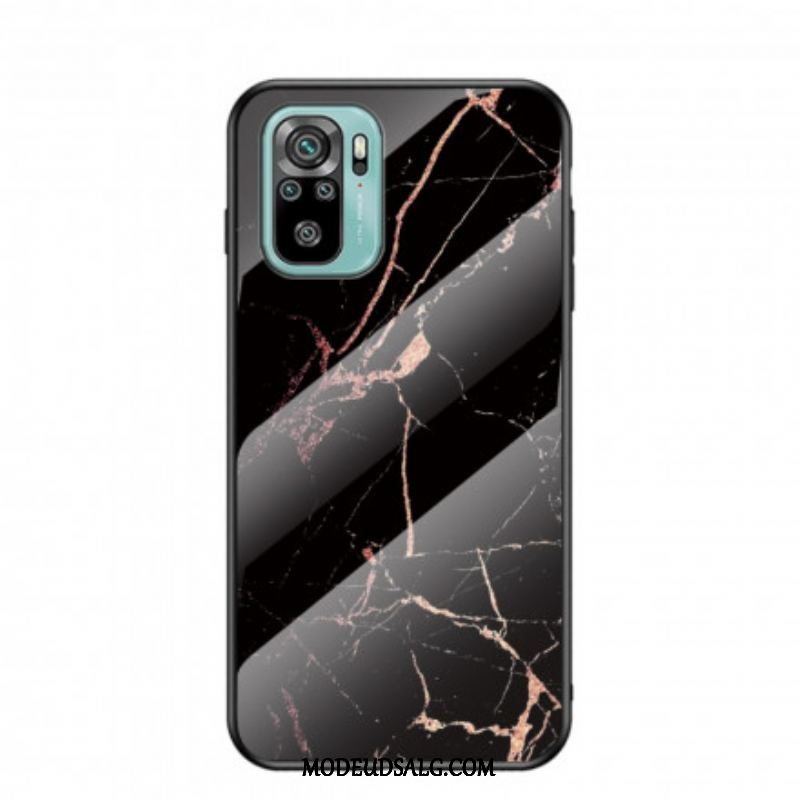 Cover Xiaomi Redmi Note 10 / 10S Marmorfarver Hærdet Glas