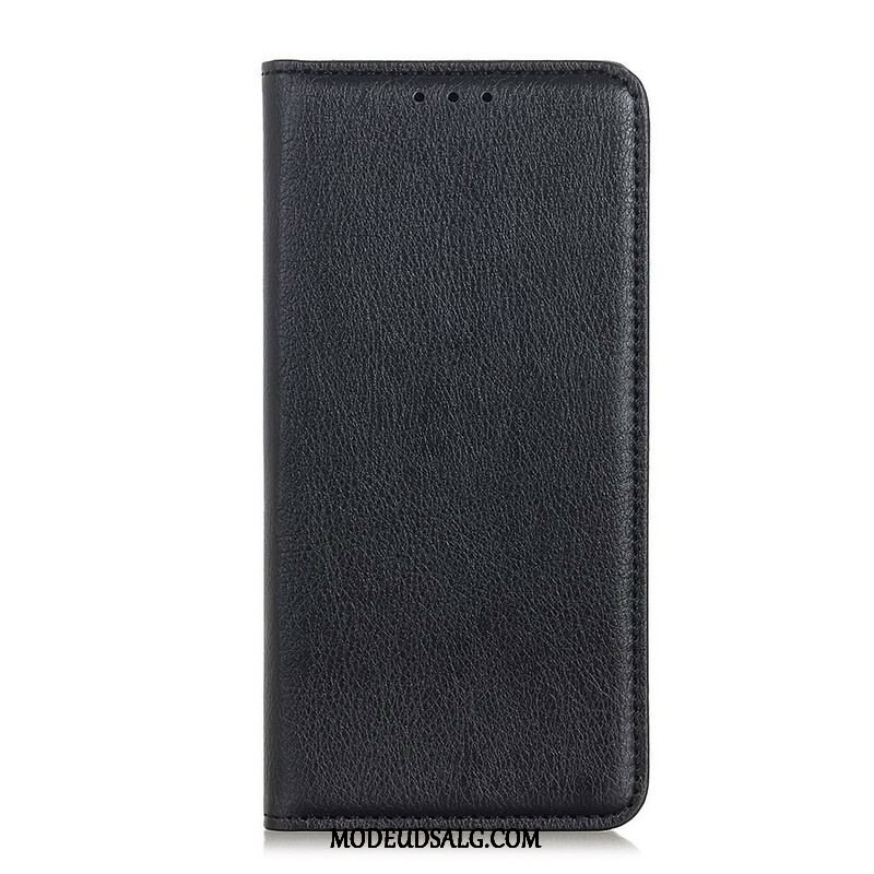 Cover Xiaomi Redmi Note 10 5G Flip Cover Lychee Split Læder Tekstur