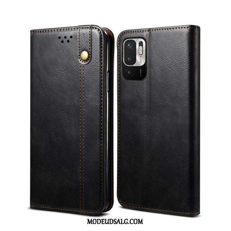 Cover Xiaomi Redmi Note 10 5G Flip Cover Voksbehandlet Kunstlæder